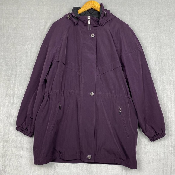 Vtg Forecaster Sports Womens Parka Size M Purple Removable Hood Zip Out Liner - Picture 1 of 12
